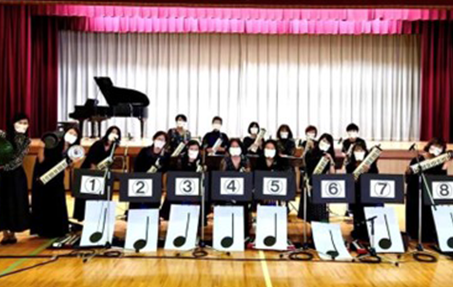 2022年10月奈良県内の小学校の芸術鑑賞会の様子（2）音符カード