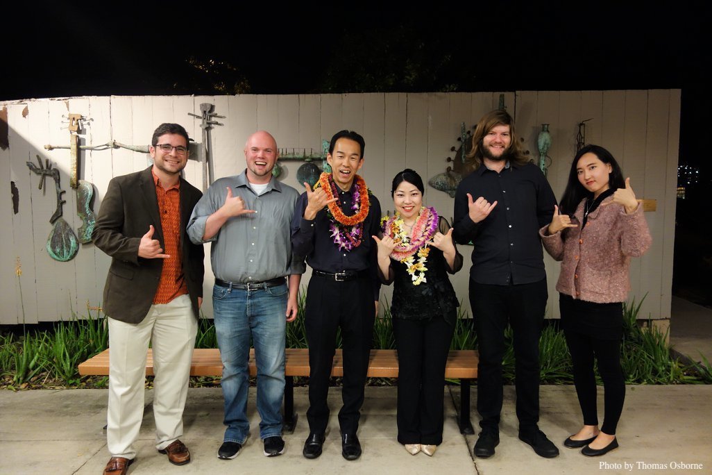 2018年、ハワイ大学レジデンシープログラム、公演終了後に。