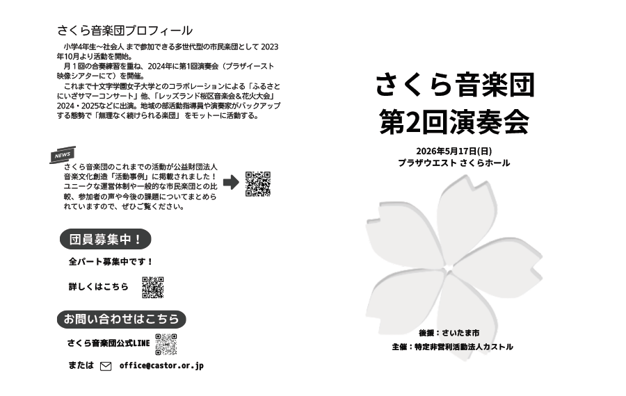 第2回演奏会プログラム